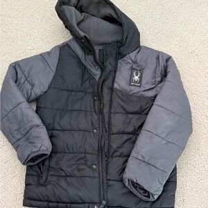 Spyder Kids Two-Tone Black and Gray Puffer Jacket